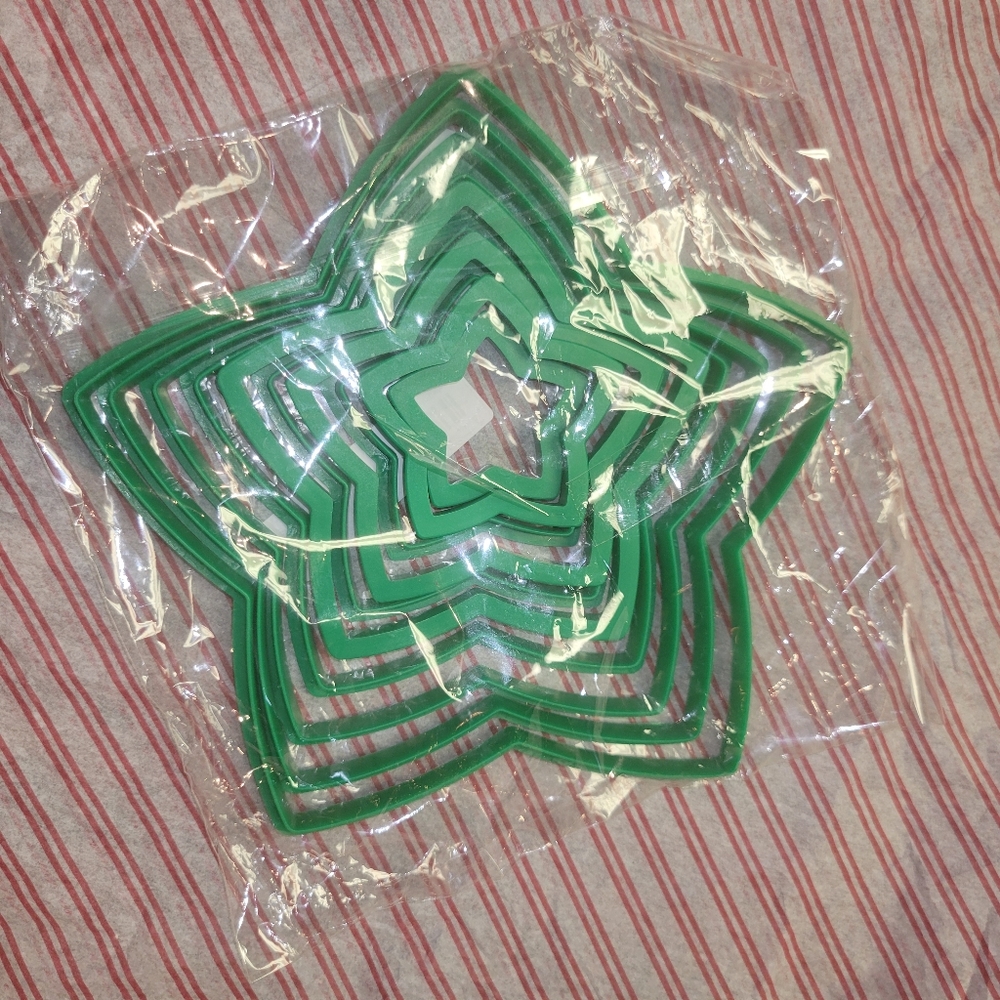 Green Star Shaped Cookie Cutters for a cookie tree
